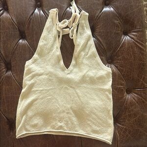 Elegant Cream Knit Halter Top